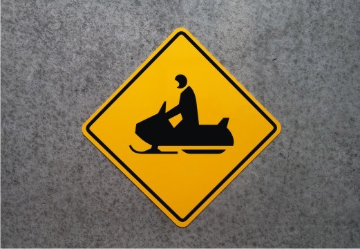 Snowmobile Crossing Sign - Trail Marker - Ski Doo Roadway Plaque - Winter Fun