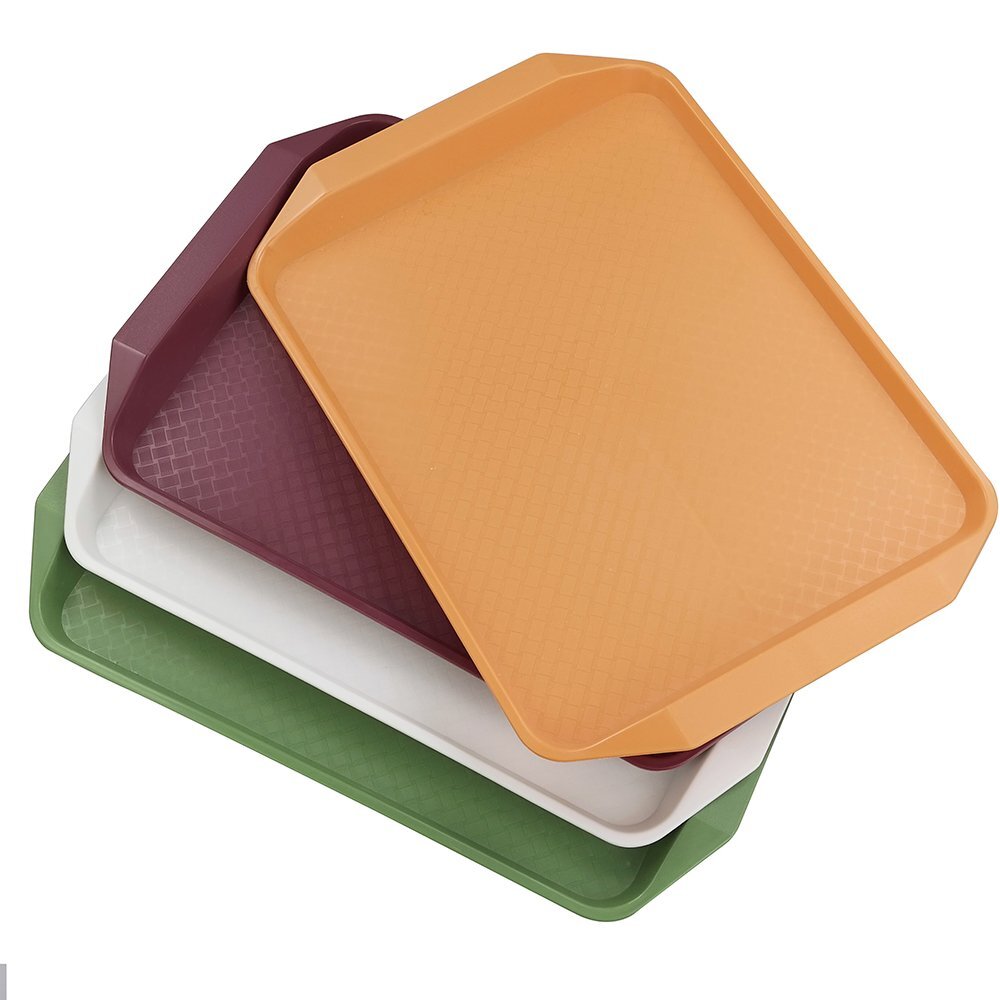 Idotry Plastic Fast Food Serving Trays 4-Pack