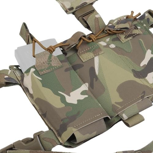 Tactical Chest Pack,Placard Split Front Chest Rig MOLLE System One Size Cp