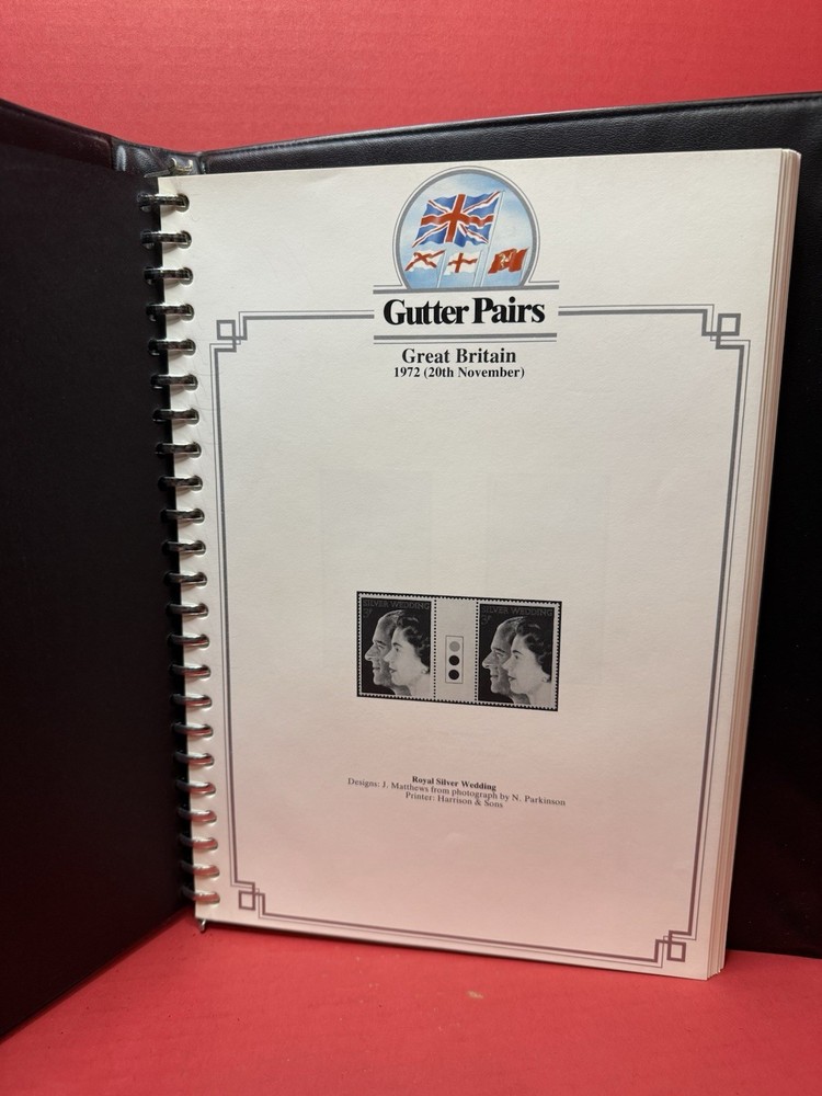 GB Gutter pair 23 ring stamp album pages for issues from 1969 to 1980 No Stamps
