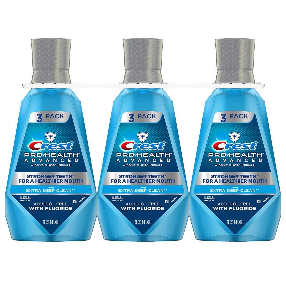 Extra New 379405 Crest Pro-Health Advantage Mouthwash Deep Clean 33.8 Oz (3-Pack