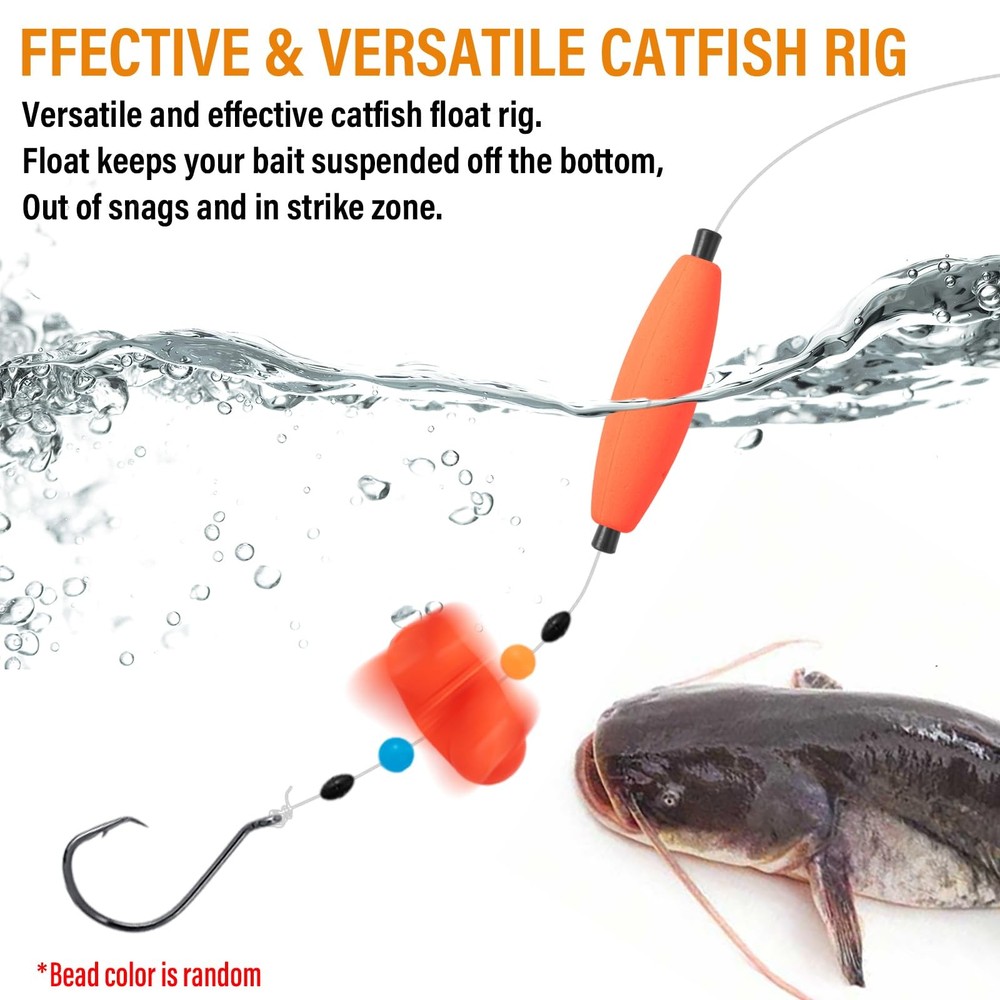 6PCS kaleodam Catfish Rigs Float Large, Multiple colors
