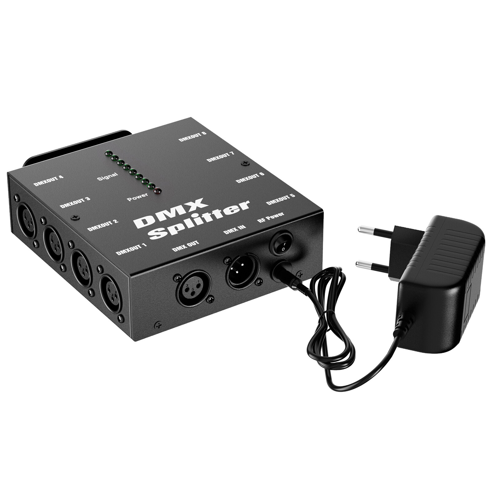UKING 8-Channel DMX Splitter Signal Amplifier Wireless DMX512 Signal Splitter