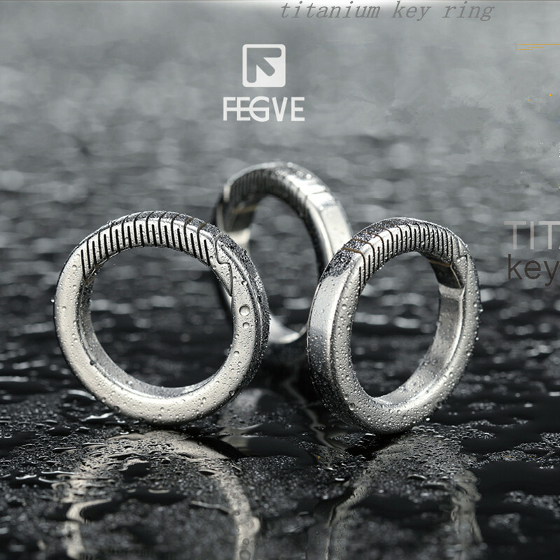 FEGVE Titanium  Round Push Gate Snap Open Hook Spring Ring  Carabiner Camping