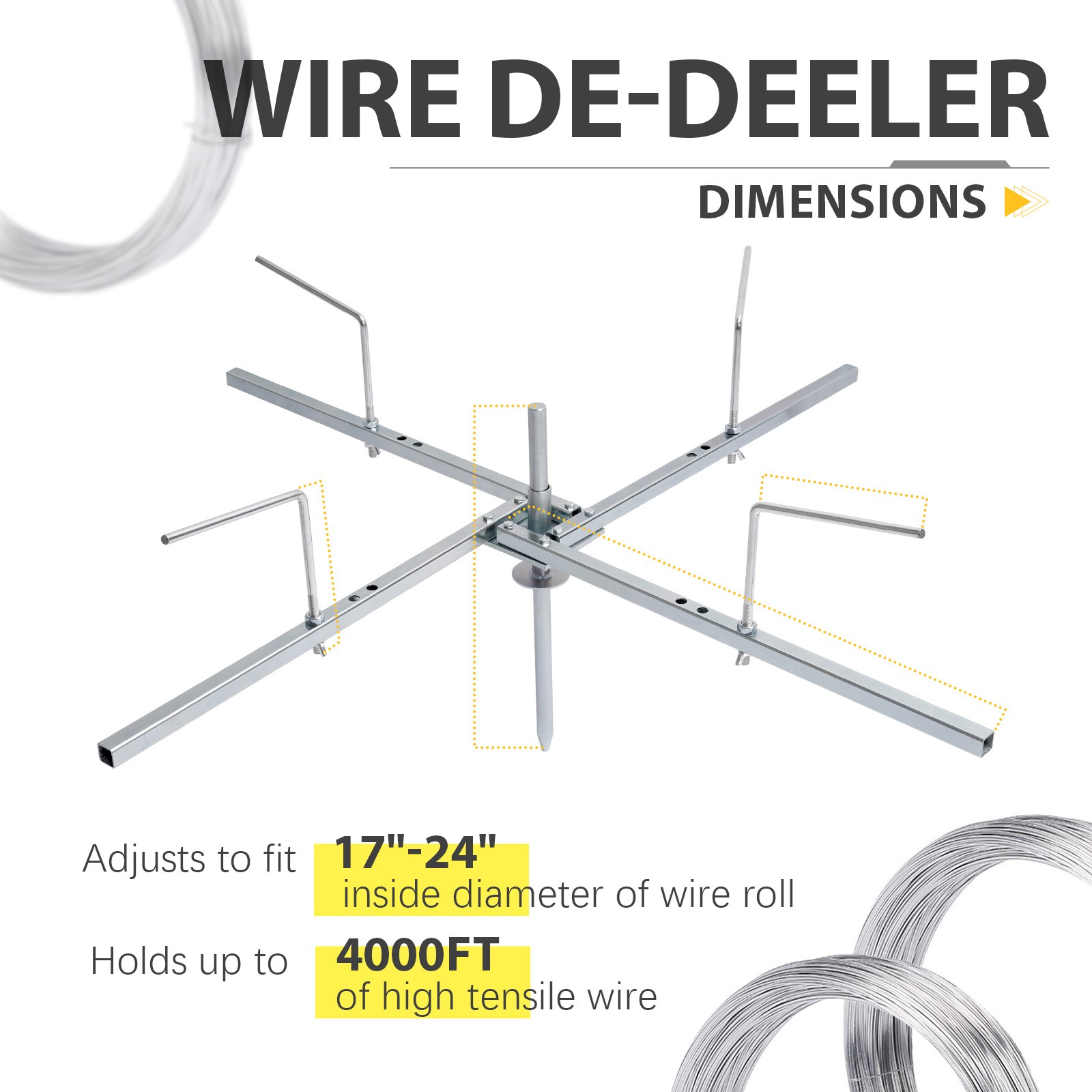 Spinning Jenny Fence Wire De-Reeler For Both High Tensile Other Fence Systems