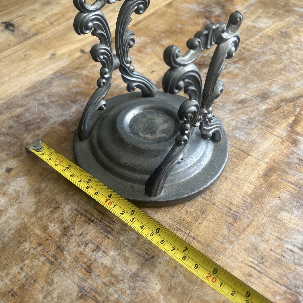 Two Handle Silver Plate Base 5.5"D 6.25"H Vintage