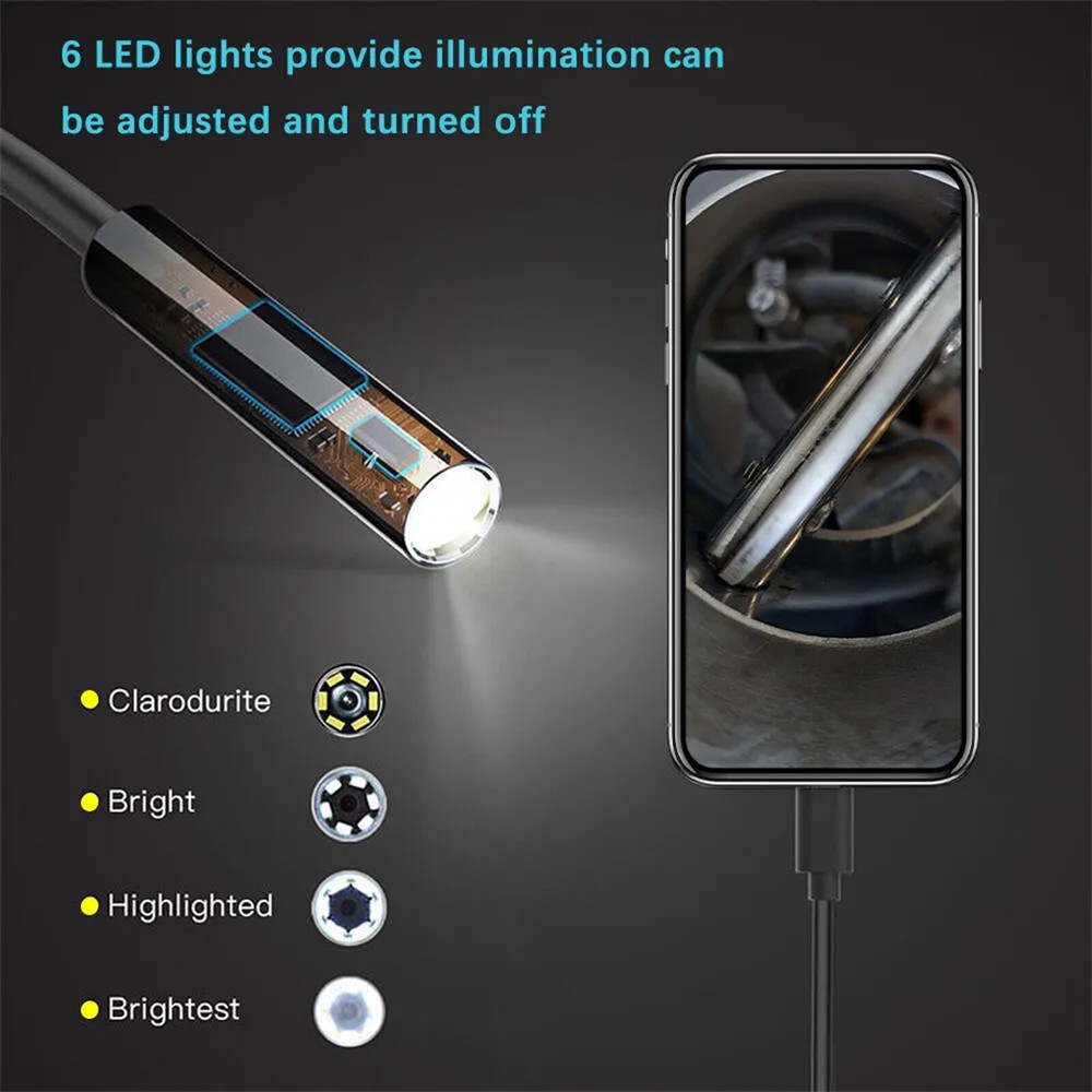 3in1 Megapixels HD USB C Endoscope Type-C Borescope Inspection Camera ForAndroid