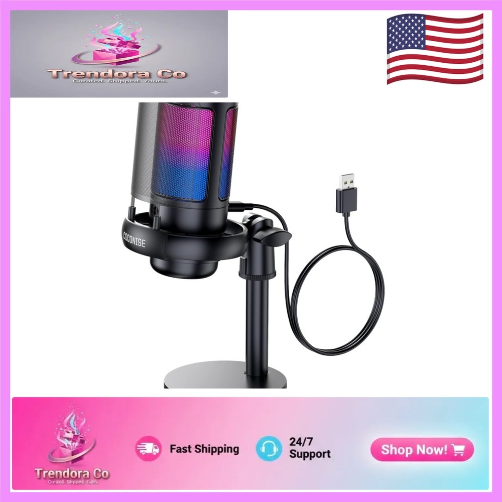 Crisp Audio Gaming Microphone - Cardioid Condenser Mic with Pop Filter