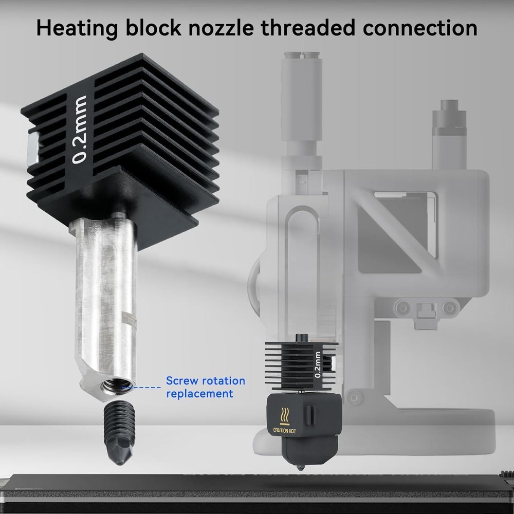 3D Printer Hotend for Bambu Lab A1 Mini 0.2mm a1 Extrusion Head, Removable Harde