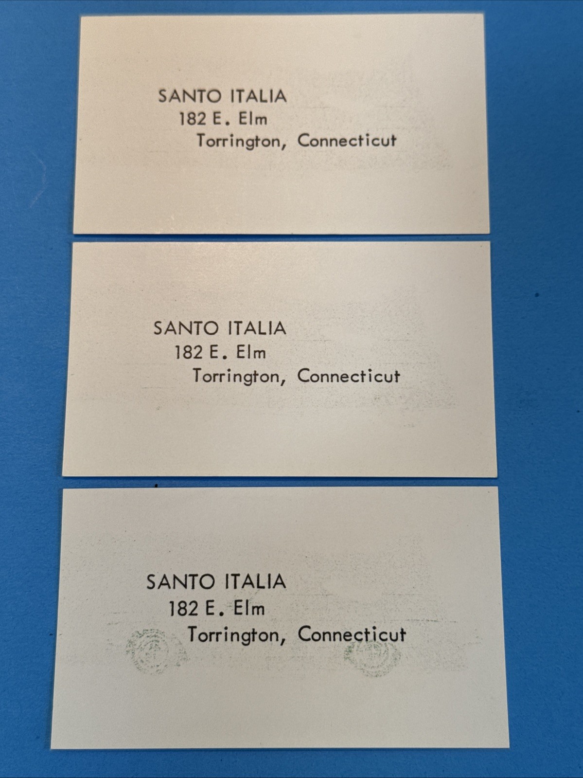 3 1963 Dodge 440, Polara Dealer Business Cards Torrington CT Barber Shop