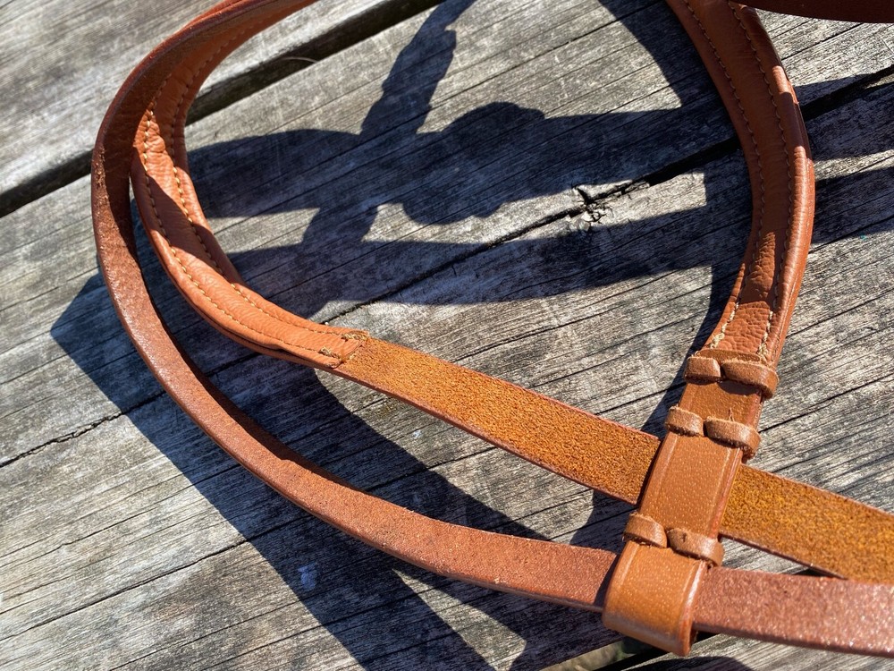 Padded leather Western horse training side pull