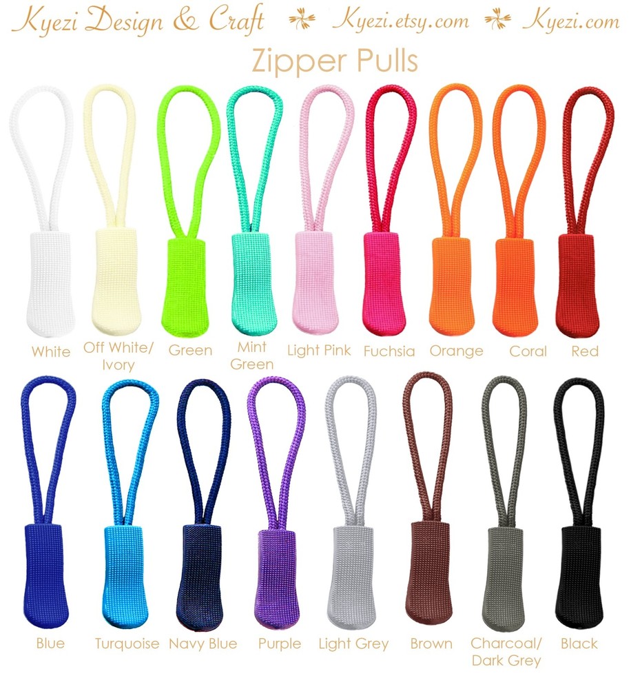 Zipper Pull Tab - Zip Puller Slider Cord Rope Ends Lock Easy to Grab Zipper Pull