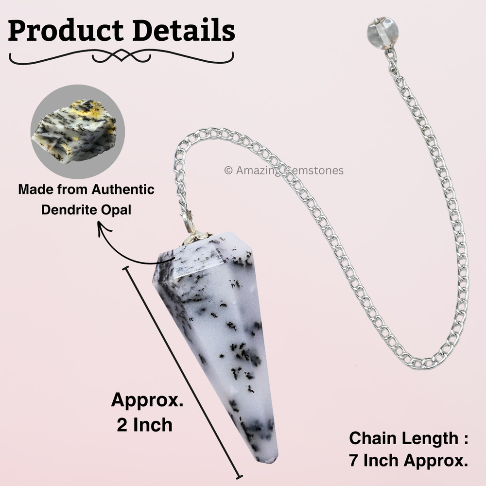 Dendrite Opal Dowsing Crystal Pendulum