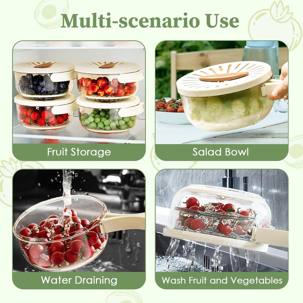 Drain Basket Keeper Container Practical Fruit Colander Foldable Handle Food S...
