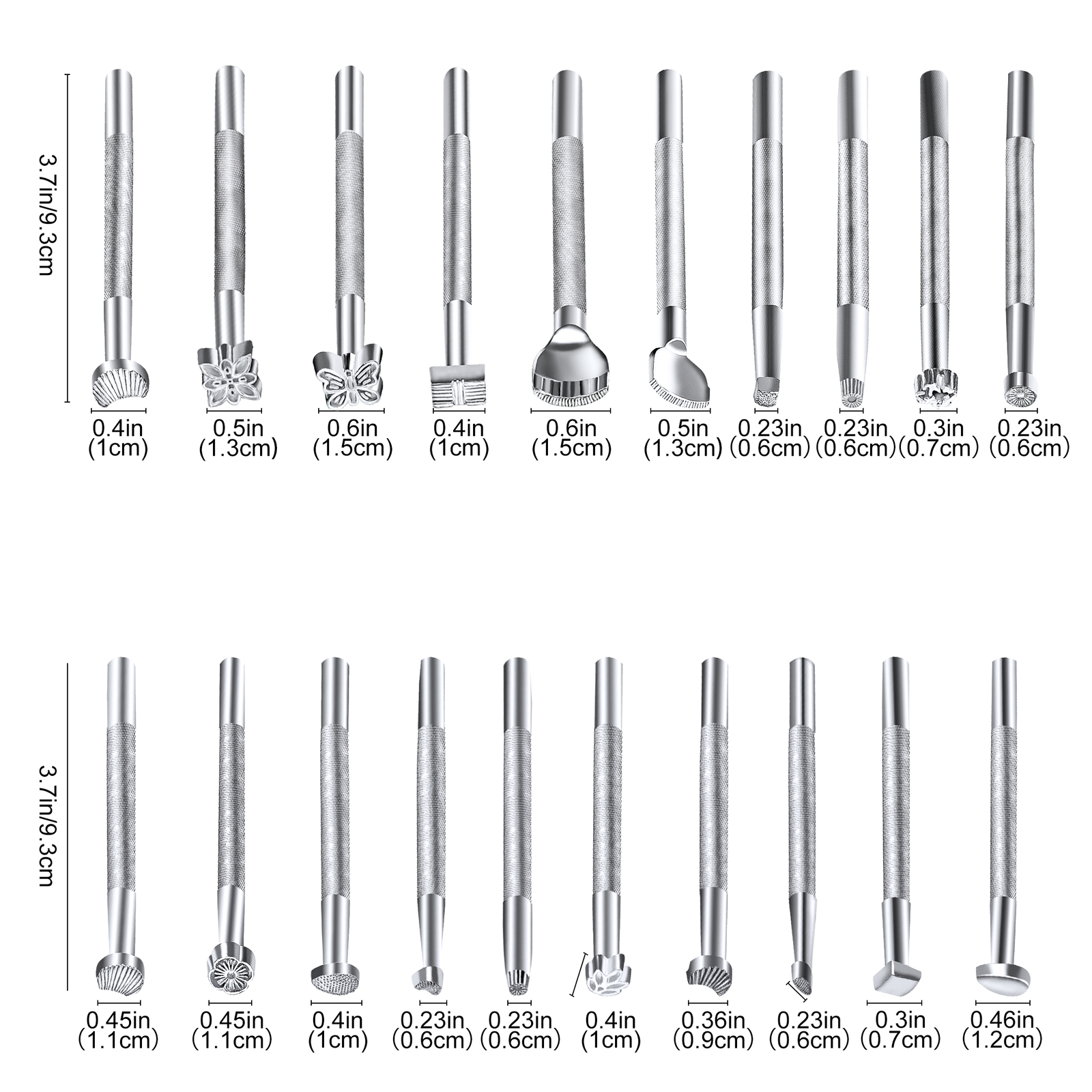 20x Leather Stamping Tools, Saddle Making Stamp Punch Set, for Craft DIY Working