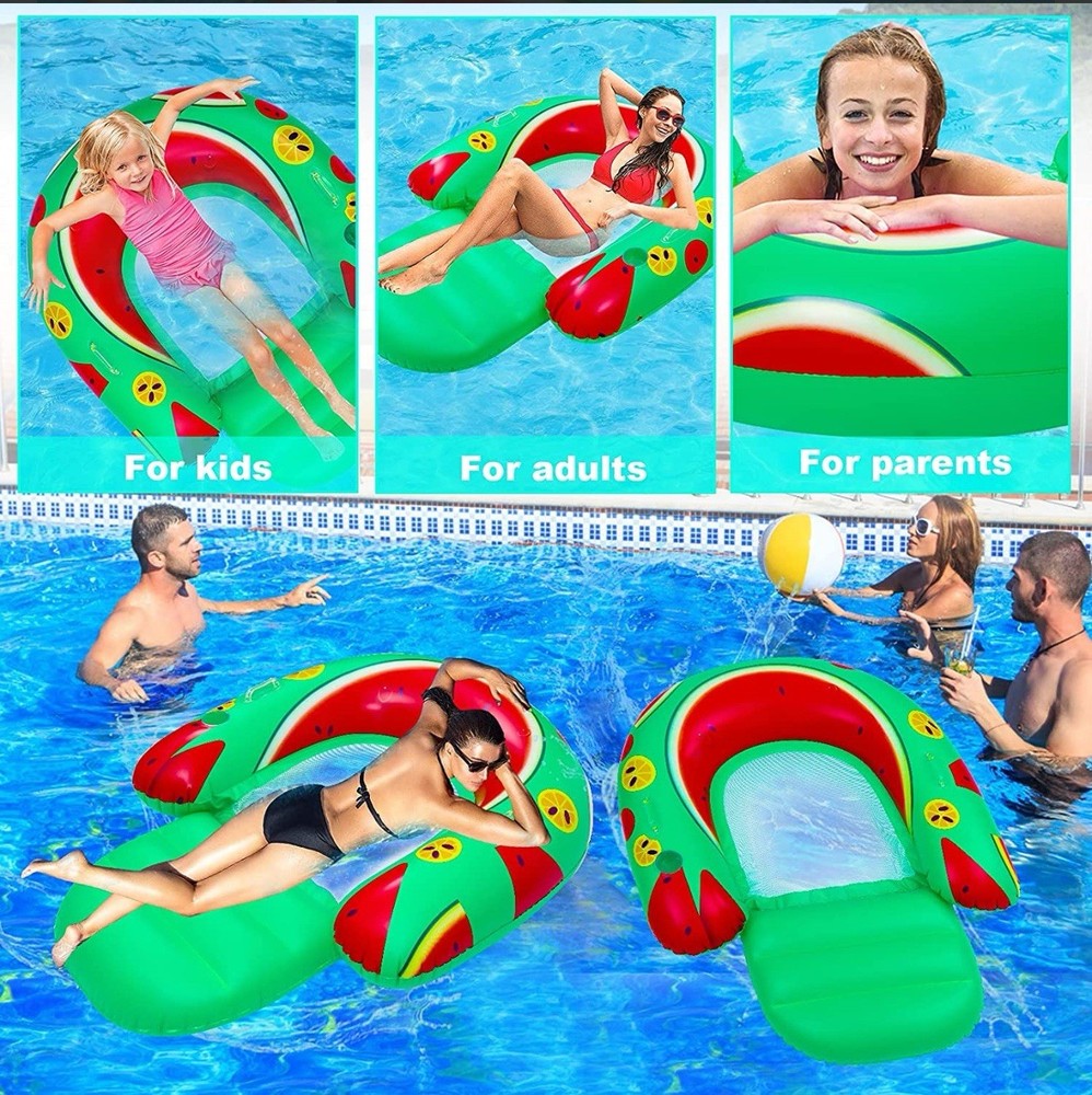 Inflatable Float Lounge Inflatable Pool Float Multi-Purpose Pool Chair 2 Handles
