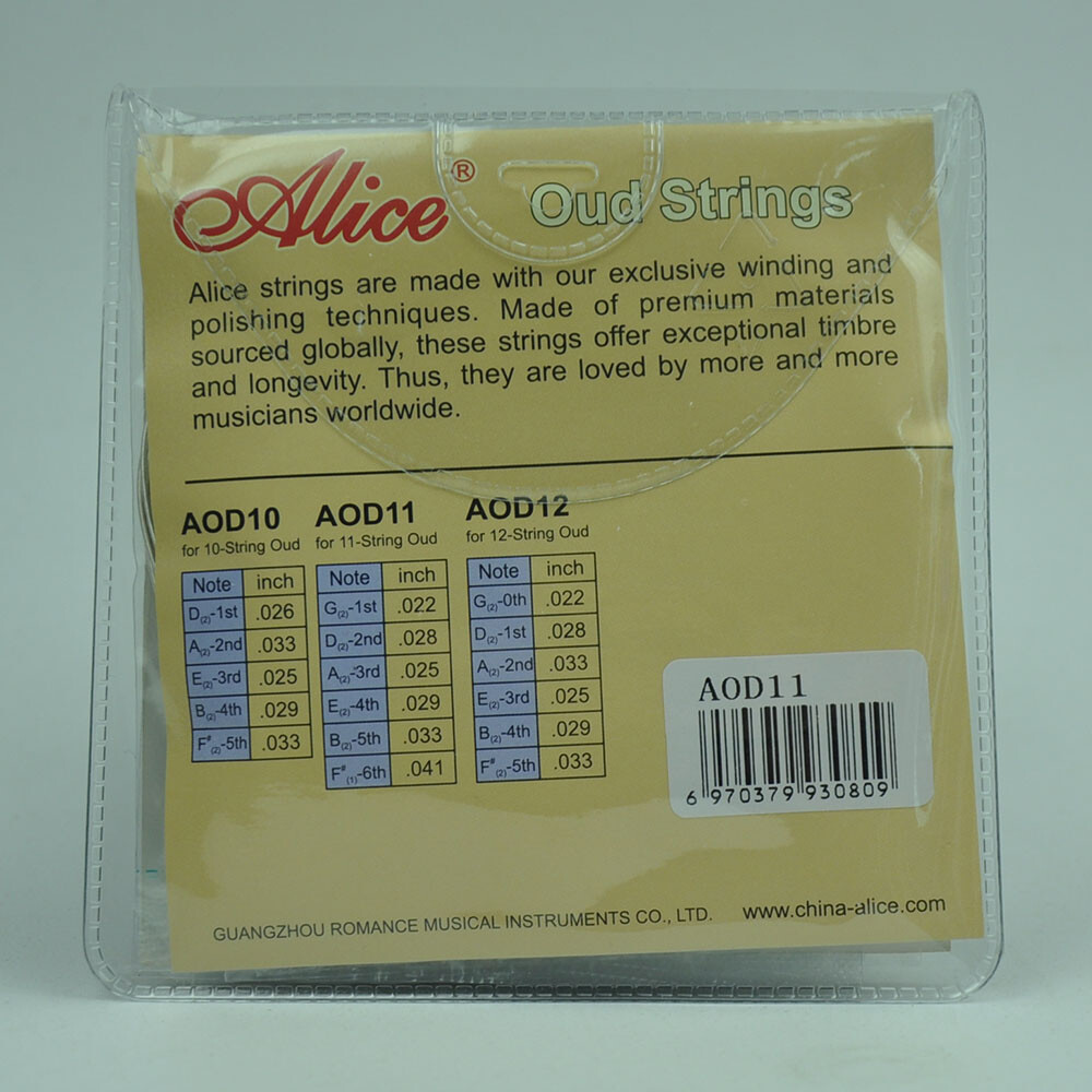 10 Sets AOD11 Strings for 11-string OUD Clear Nylon Silver Plated Copper Alloy