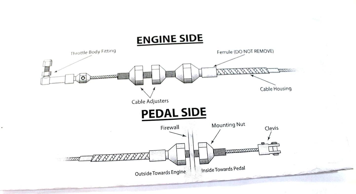 Chrome Spoon Style Gas Pedal & 24" Throttle Cable Street Rod Hot Rod Car Truck