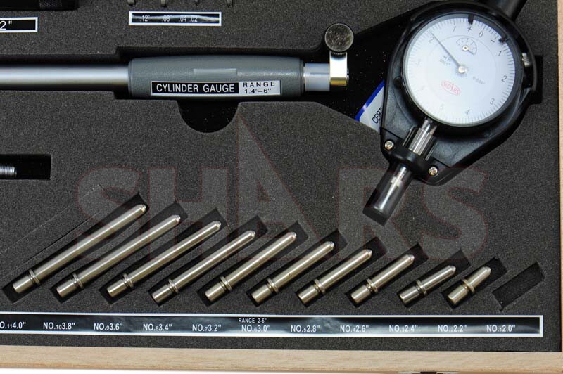 Shars 1.4-6" Dial Bore Gage Gauge .0001" Engine Cylinder Measuring Hole New L}