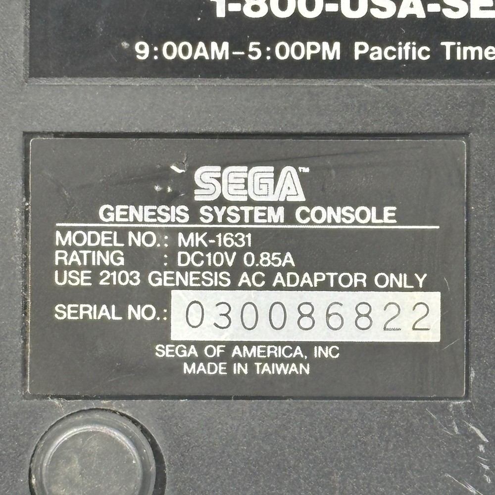 SEGA GENESIS Model 2 MK-1631 Console OEM Controller Cords & System Bundle Tested