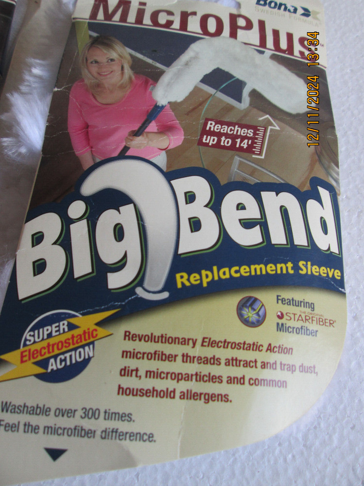 2 Bona Microplus Big Bend Cleaning Wand Replacement Sleeve