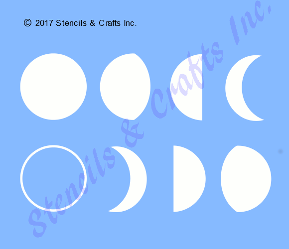 0.75" Moon phases mini stencil celestial galaxy template craft pattern paint new