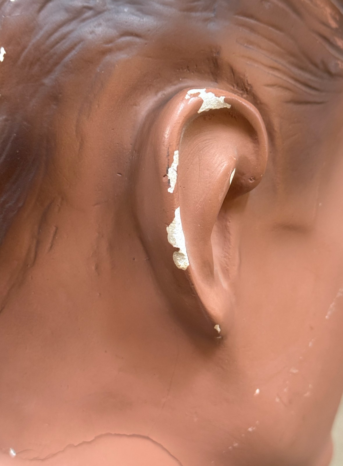 Very Vintage Male Mannequin Head / Silvestri Hollywood / Plaster Head & Tin Neck