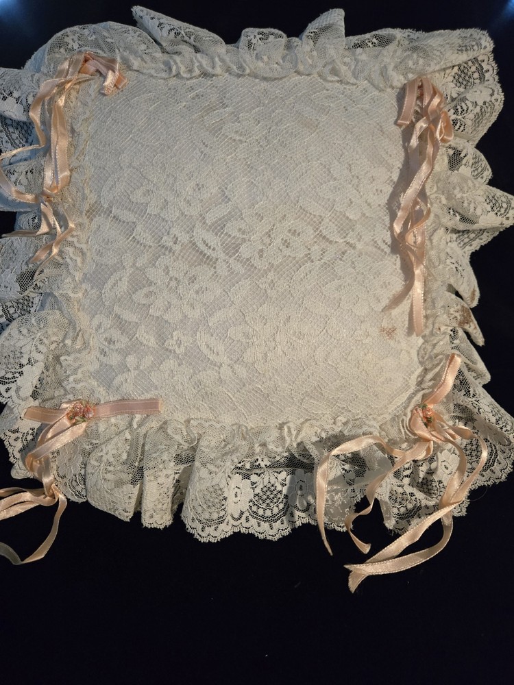 3 Vintage Lacy Pillows