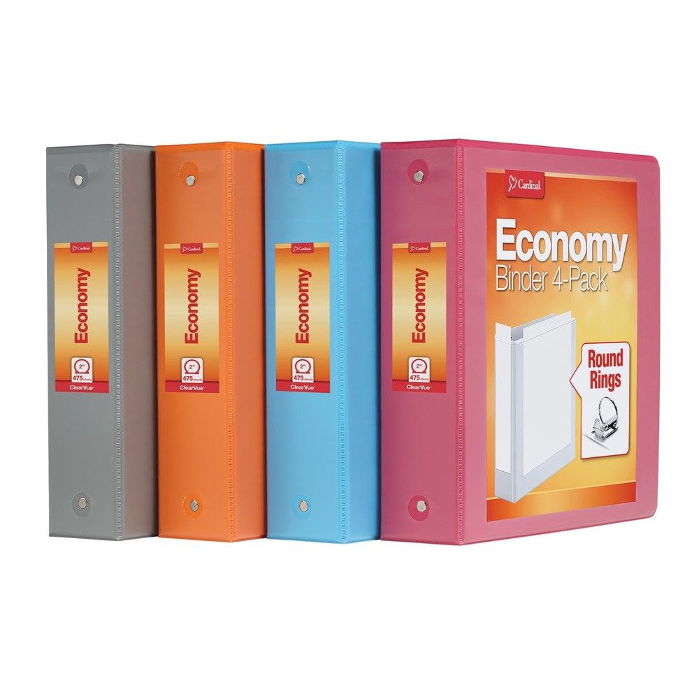 Cardinal 3 Ring Binders, Binders for School and Office, Durable 2 Inch, Round...