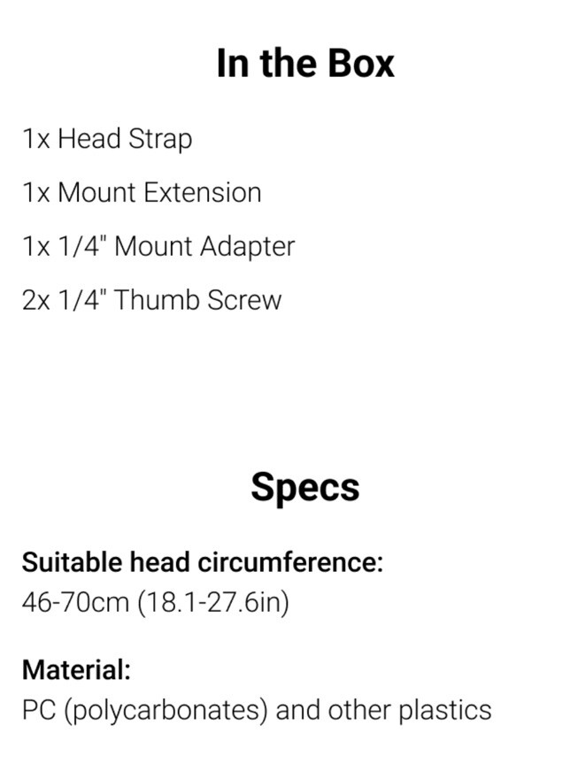 Original Insta360 Head Strap - Adjustable, Compatible with Insta360 Cameras