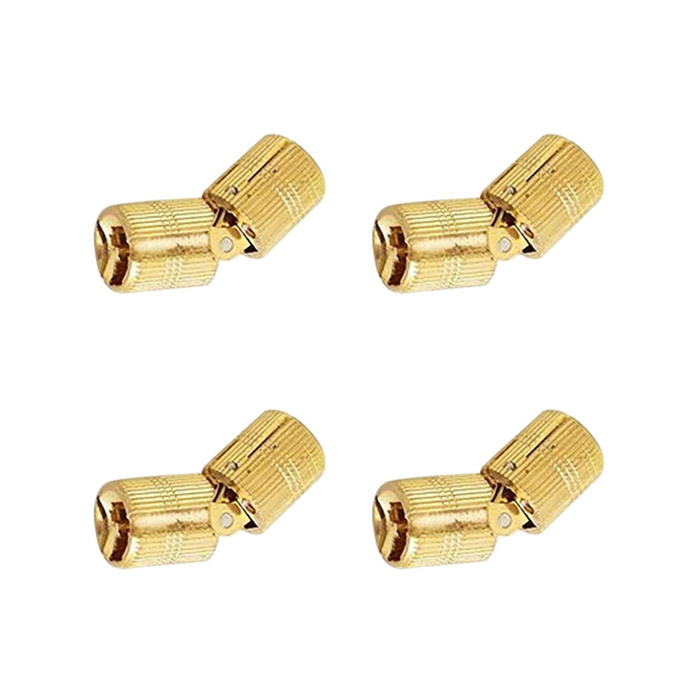 4Pcs 180° Open Angle 12mm Copper Invisible Hidden Hinges For Concealed Worktop