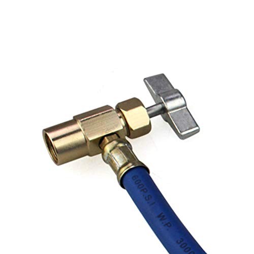 R134A R12 R22 Economy Refrigerant U-Charge Hose Kit Recharge Hose with Gauge,