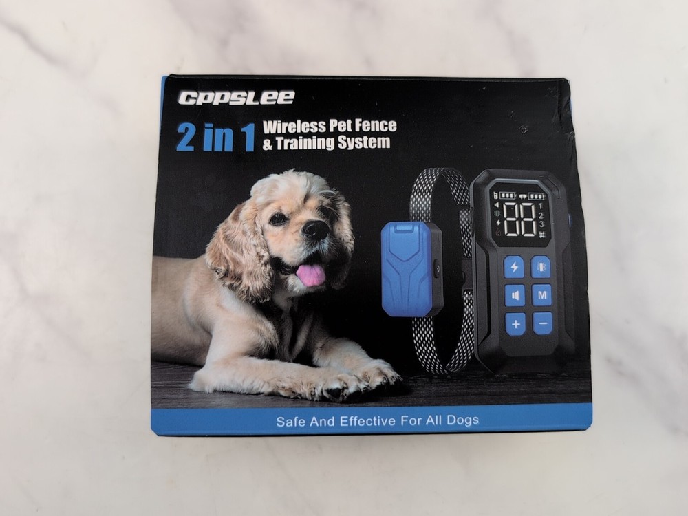 Cppsle Electric Dog Fence 2in1 Wireless Pet Collar Rechargeable Training System