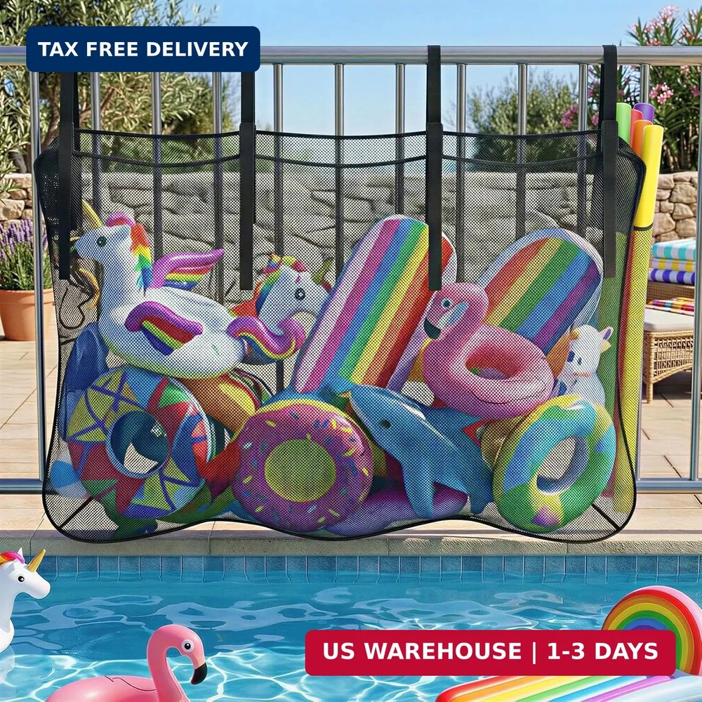 Housolution Pool Float Storage Net, 66.9'' x 15.7'' x 47.2'' Large Pool Storage