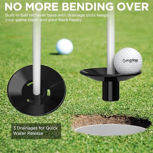 Golf Flagstick - Portable Design, Practice Putting 3ft White Flagpole-4 Pack