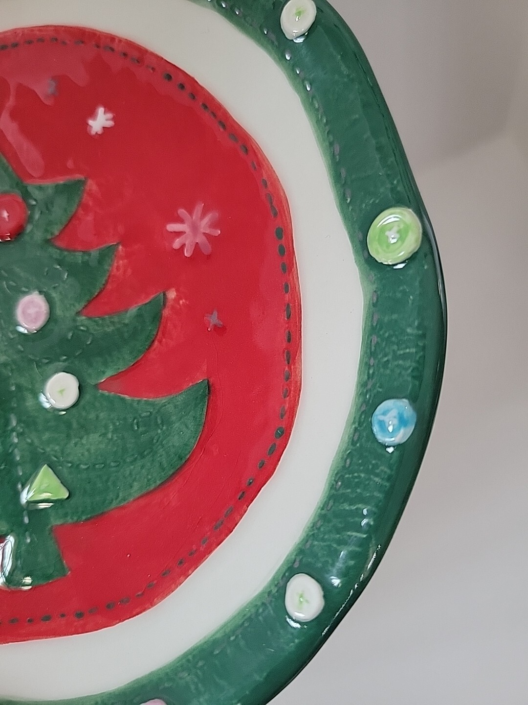 Dept 56 Ceramic Cookie Plate For Santa Christmas Tree Decor