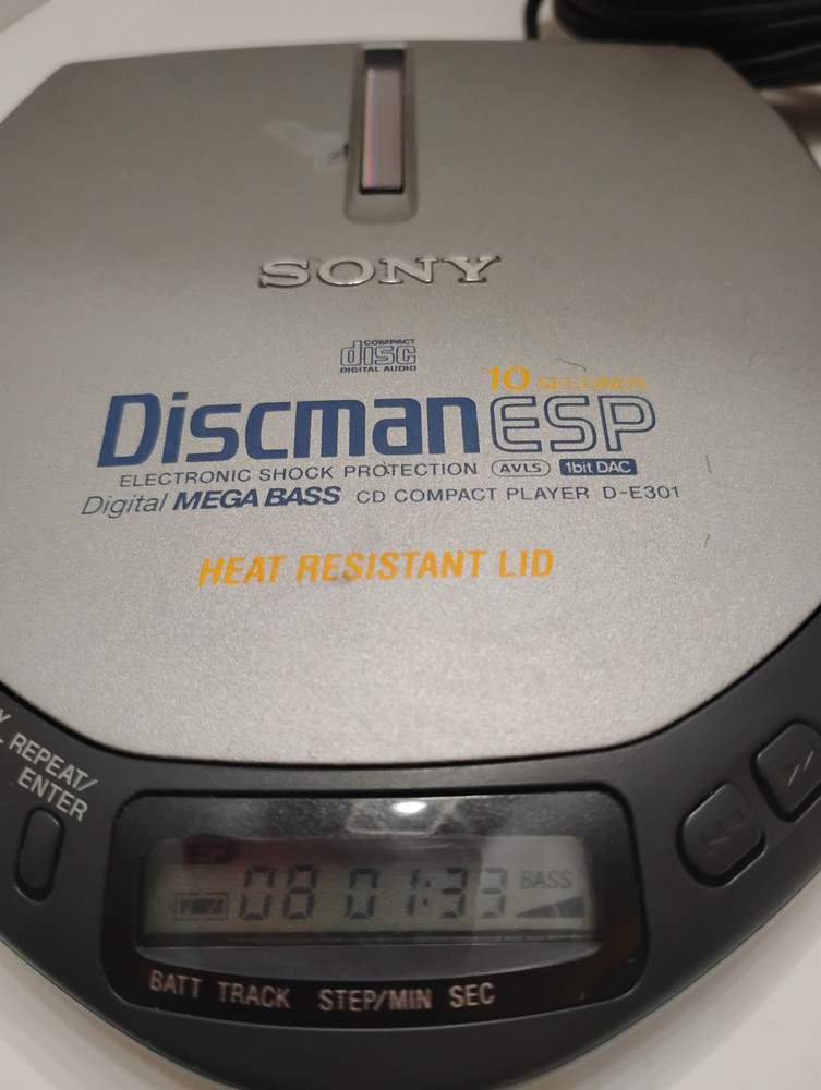 Sony D-E301 ESP Discman + MDR-V100 🎧 Works Read As Is