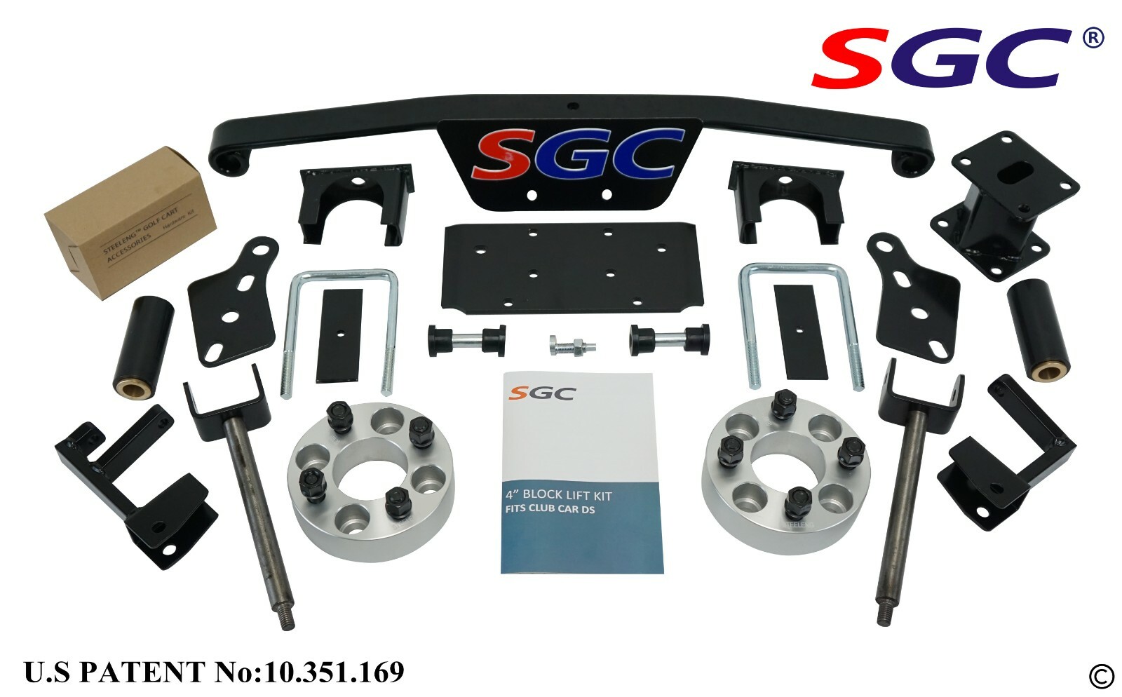 CLUB CAR DS GOLF CART SGC 4" LIFT KIT + 10" WHEELS and 22" AT TIRES