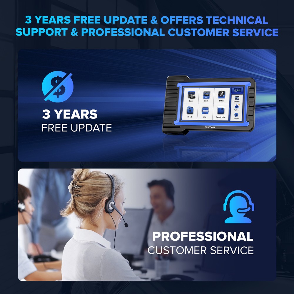 MUCAR VO7 Bidirectional Scanner OBD2 Full System Diagnostic Tool ECU Coding 2024