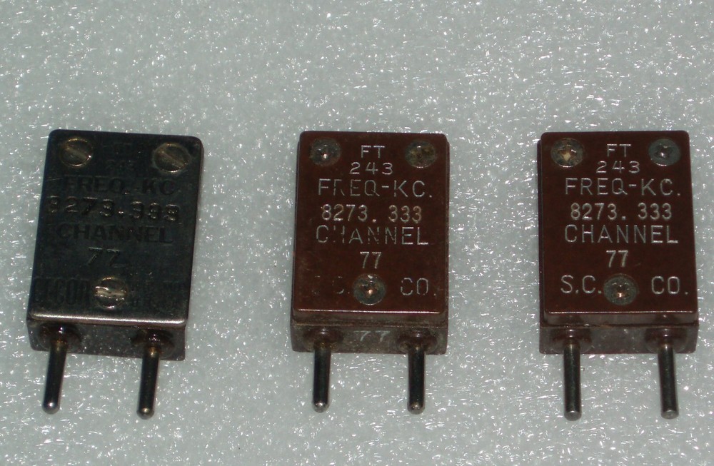 one FT243 quartz crystal  f= 8.273333  MHz