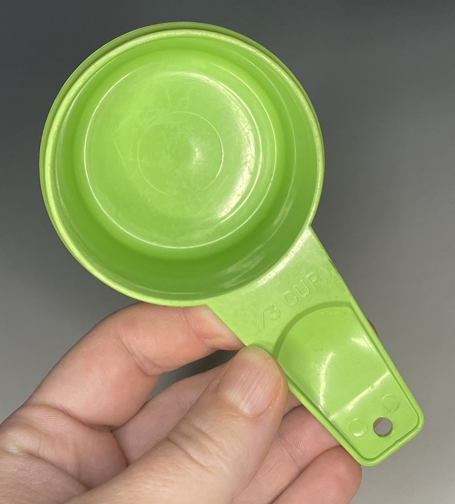 Vintage Tupperware 1970s Green Measuring Cup Single ( 1/3 ((Third)) Cup) Nesting
