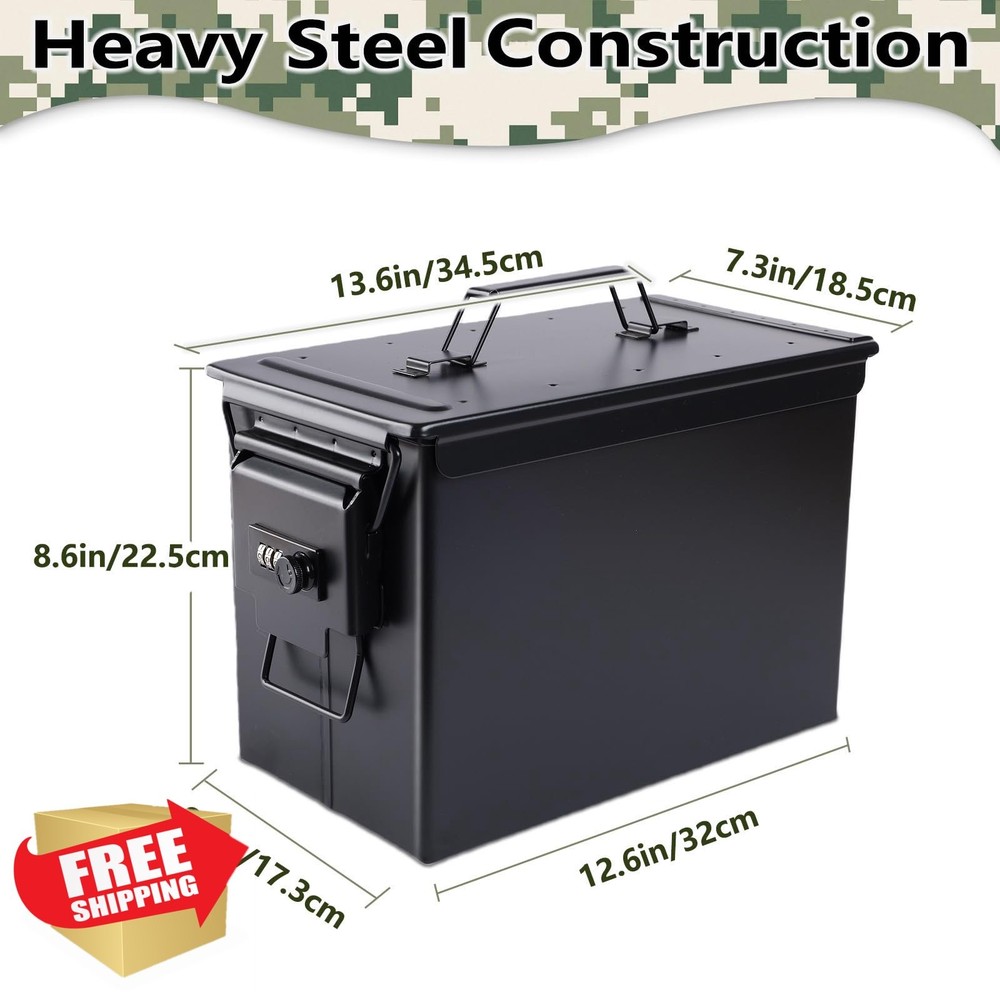 Ammo Can Storage Box Lithium Battery Metal Fireproof Waterproof