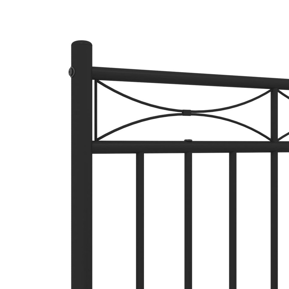 Bed Frame Black Steel Full Bed Frame Rectangular Traditional