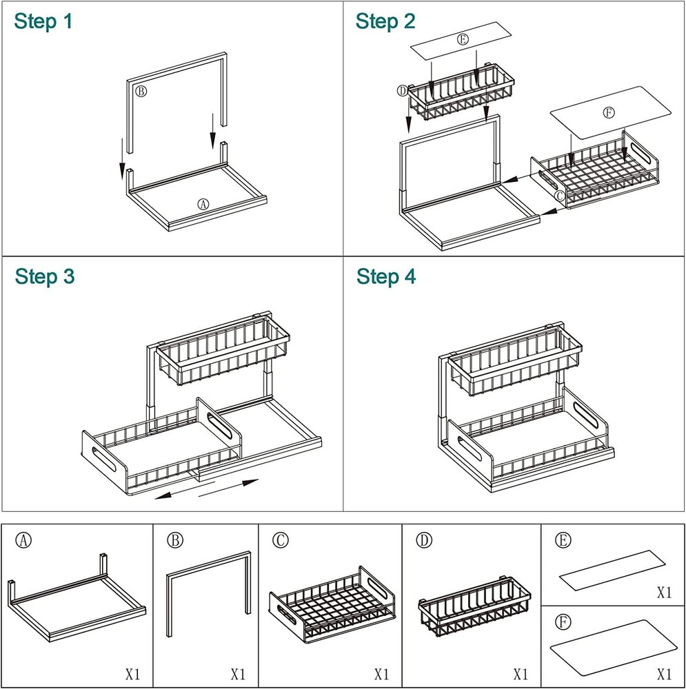 1"Under Sink Storage Organizer – Maximize Space and Keep Your Kitchen Tidy"