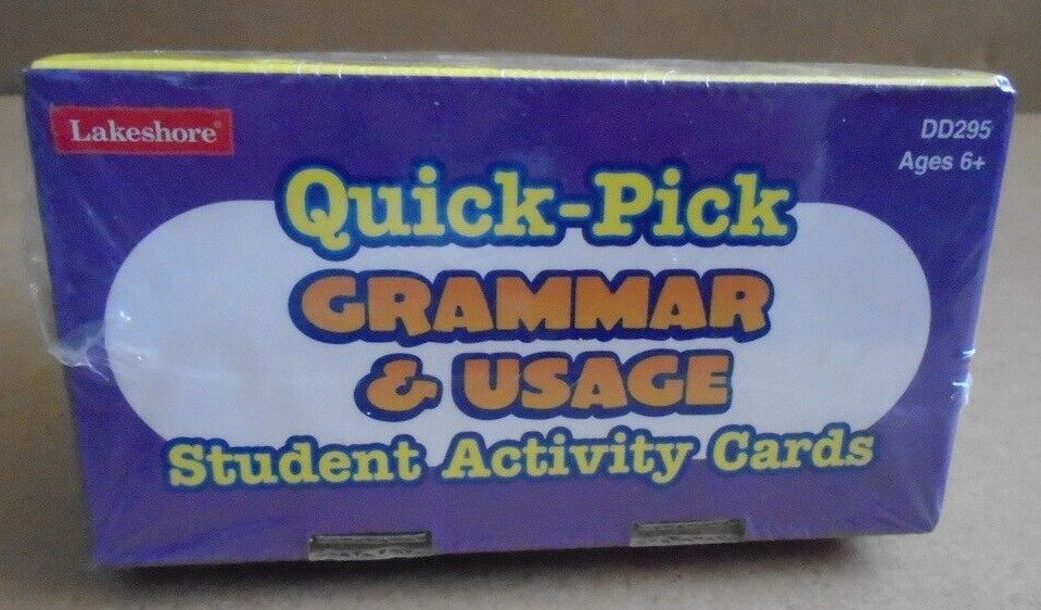 Lakeshore Quick-Pick Grammar & Usage Student Activity Cards DD295 NEW!