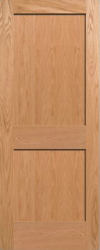 2 Panel Red Oak Mission Shaker Flat Panel Solid Core Interior Wood Doors Door