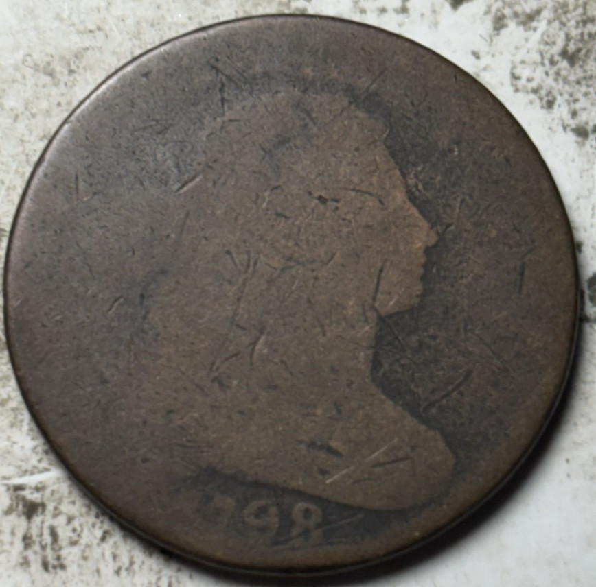 1798 1c Draped Bust Large Cent. Attractive Circulated Example!