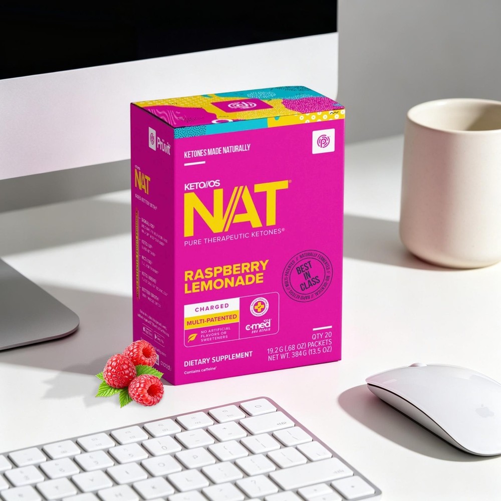 PRUVIT Ketones NAT 20 Packets Charged RASPBERRY LIMONADE