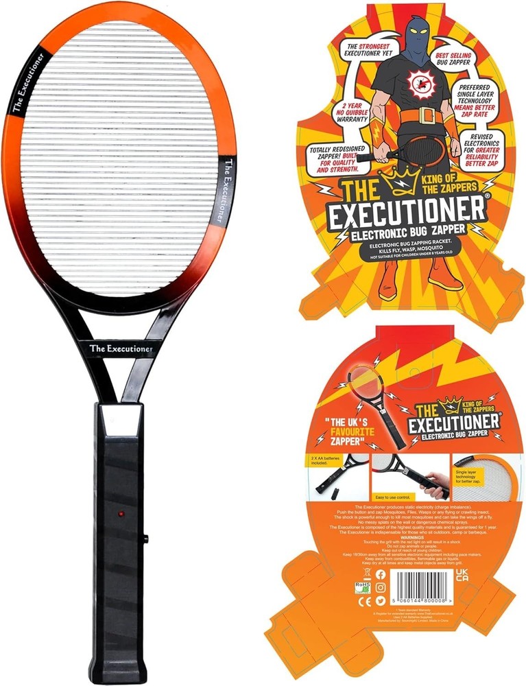 Compact Indoor & Outdoor Bug Zapper - Powerful Electric Fly Swatter Racket