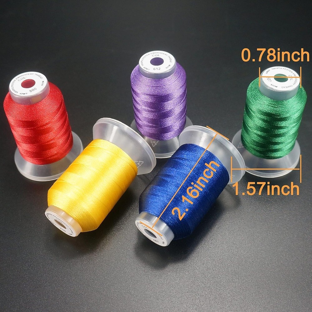 80 Spools Vibrant Polyester Embroidery Thread Kit - 500M Each, Compatible Janome